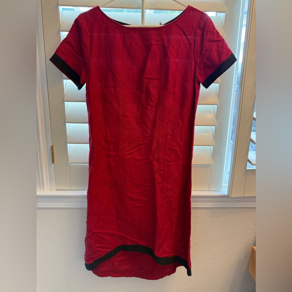 Island Shop Linen Berry Red High Low Dress NWT Size 4 $140